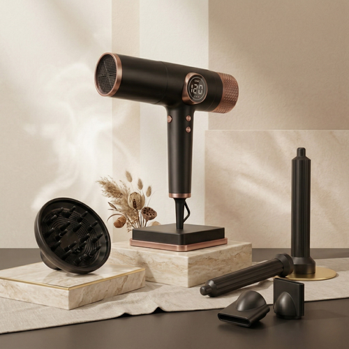 5-in-1 Ionic Hair Dryer Set with 1800W Power and LCD Display