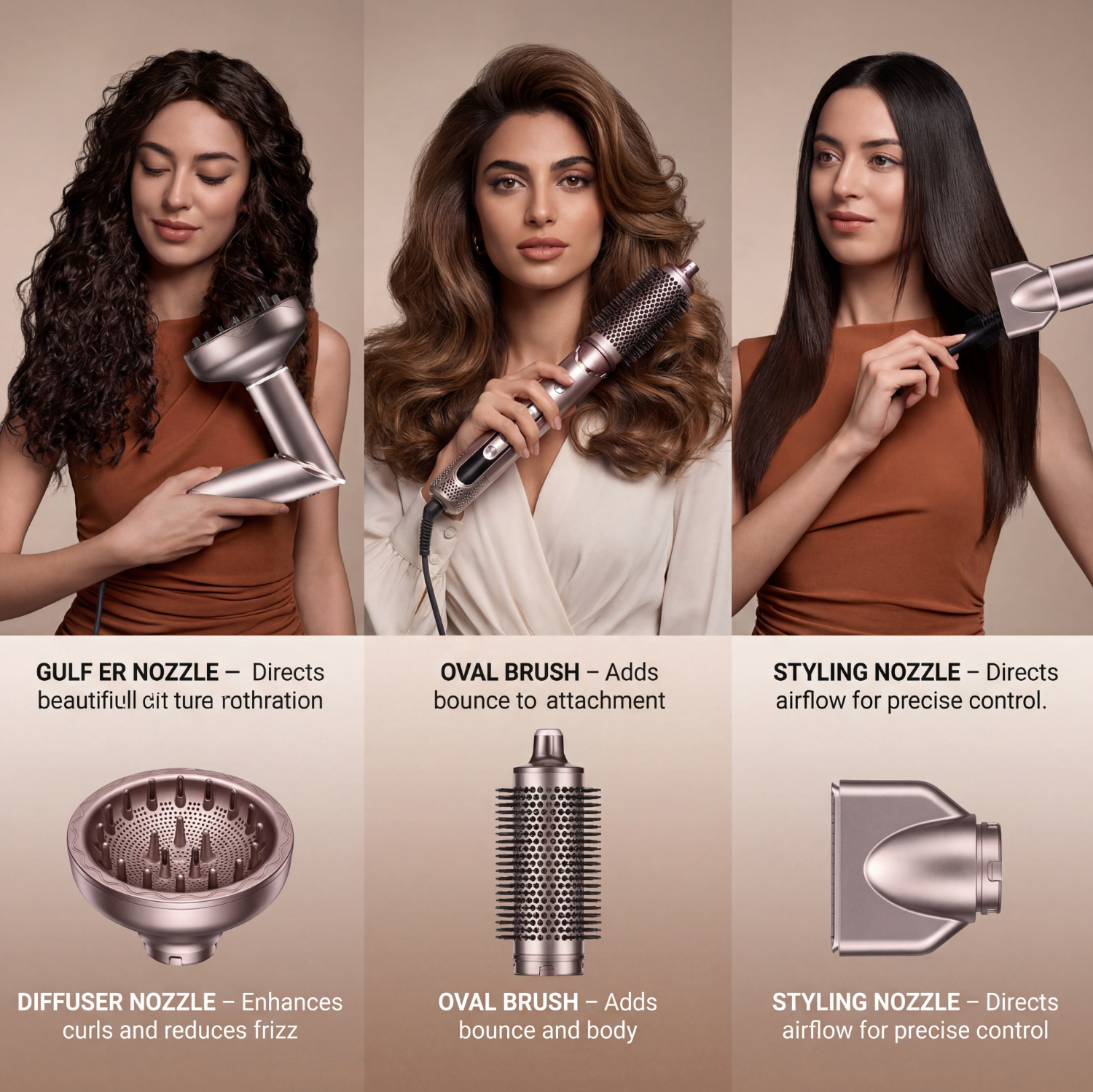 7-in-1 or 10-in-1 foldable professional hair dryer with high-speed motor